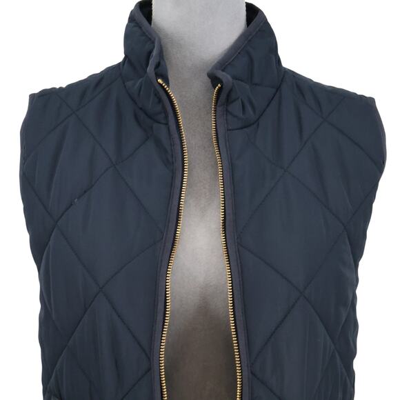 J Crew Mercantile Vest Plus Size 2X Navy Blue Quilted Puffer Full Zip Pockets - Picture 15 of 16